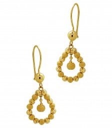 Türkische Ohrringe Ohrhänger kugel aus 910 / 22 Karat Gold