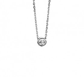 Damen Kette mit Solitär-Anhänger, 925er Silber