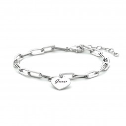 Damen Armband Herz Armband zum Gravieren 925 Silber
