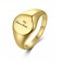 Klassische Damen Siegelring 925 Silber 18K vergoldet