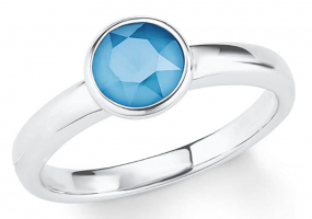 s.Oliver Ring für Damen mit Swarovski® Kristall blau aus 925er Sterling Silber