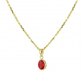 Rubin Echtschmuck-Anhänger aus 585 Gelbgold
