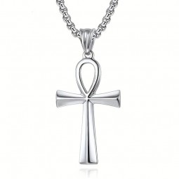Ankh Kreuz Anhänger Halskette Edelstahl