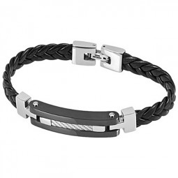 Herren Lederarmband schwarz Männer Armband
