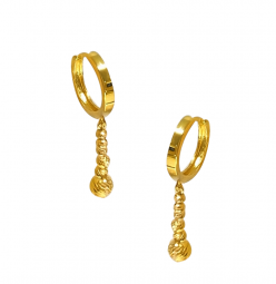 Türkische 22 Karat Lange Creolen Diamantiert