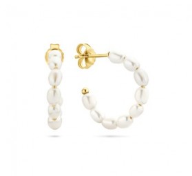 Damen Ohrstecker aus 925/- Sterling Silber mit Zuchtperlen weiß IP vergoldert