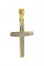 Kreuzanhänger Anhänger Kreuz aus 585 Gold Gelbgold