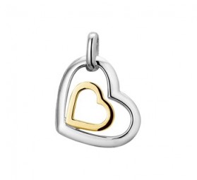 Kettenanhänger Herz aus 925 Silber und 585 Gold