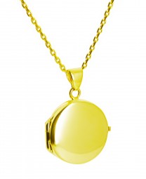 Runde Foto Medaillon Anhänger Halskette Schmuck 585 Gold