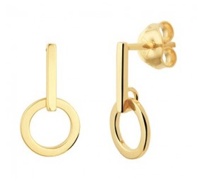 Damen Ohrringe Stecker 925 Silber Gelbgold plattiert Ohrstecker Kreis