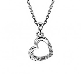 Damen-Kette mit Anhänger Herz-Collier 925 Silber