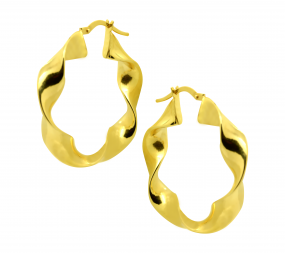 Gedrehte Damen Creolen 585 Gold