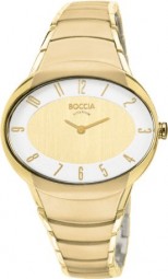 Boccia 3165-21 Damenuhr. Gelbgoldplattierte Titan-Armbanduhr