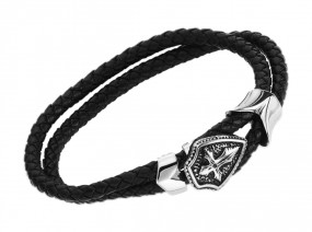 Herren Armband Leder schwarz