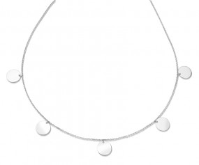 Collier mit 5 Plättchen 10mm Silber 925/000