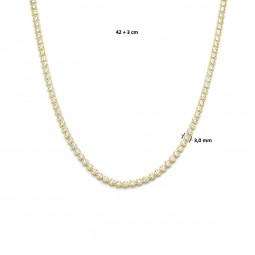 Gold Collier Zirkonia 925 Silber Goldplattiert