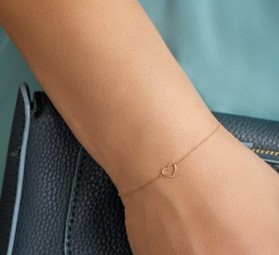 Damen Zarte Armband mit Herz 585 Rosegold