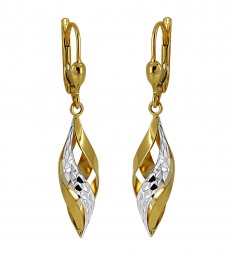 Ohrringe Ohrhänger Brisur 585 Echt Gold bicolor