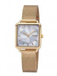 Regent Eckig Gold Damenarmbanduhr mit Milanaise-Armband