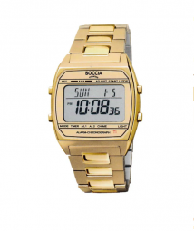 Boccia Titan Gold Damen und Herrenuhr Digital 3738-08