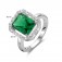 Damenring Grüne Stein 925 Sterlingsilber
