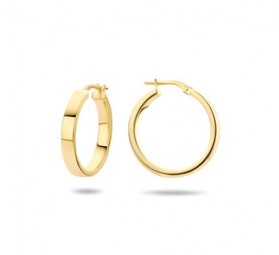 Creole Ohrringe Ohrschmuck, 925 Silber Goldplattiert eckig