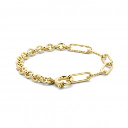 Damen Gliederarmband 925 Silber Goldplattiert