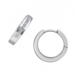 Creolen 14 Brillanten 585er Weißgold