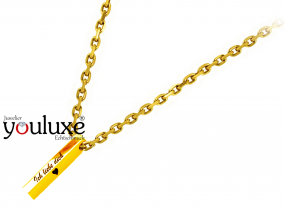 Gravur 3D-Bar-Namenskette mit Gravur aus 585er Gold