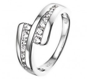 Damen-Ring 925 Sterling Silber Zirkonia weiß