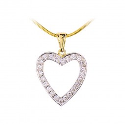 Damen Her Anhänger aus 585 Gold Gelbgold mit 24 Zirkonia gefasst