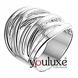 Breiter Silberring Ring Damenring, 23mm breit 925 Silber rhodiniert