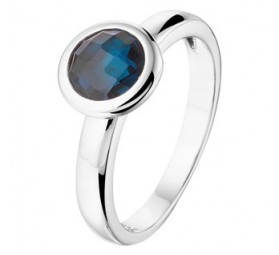 Verlobungsring Damenring synth Blauer Saphir Sterlingsilber 925 rhodiniert