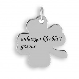 Anhänger Gravurplatte Kleeblatt Echt Silber 925/000