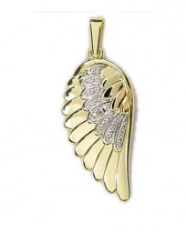 Flügel Engelsflügel Diamant Anhänger Bicolor,