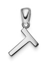 Anhänger Buchstabe T, 585 Weißgold, 16x8mm, schlicht - Goldschmuck