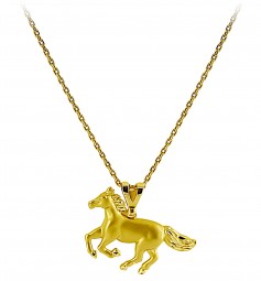 Goldanhänger Schmuck Anhänger Pferd aus 585 Echt Gold Gelbgold