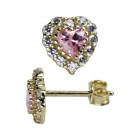Kinder Herz Ohrstecker Rose-Zirkonia 585 Gold Kinder Herz Ohrstecker Rose-Zirkonia 585 Gold