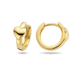 KINDER CREOLEN HERZ 925 Silber Goldplattiert