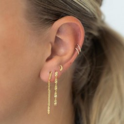 Ohrstecker »Doppel Ohrstecker 925 Silber Goldplattiert