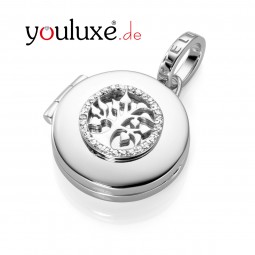 Medaillon Anhänger zum Öffnen Lebensbaum 925 Sterling Silber für Damen