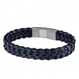 Blau Schäkel Lederarmband Armband Geflochtene Echtes Leder