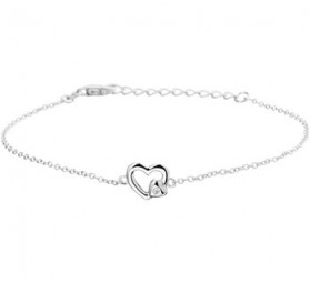 Herz Armband 925 Sterling Silber rhodiniert