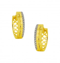 Damen Creolen Ohrringe 585 Gelbgold