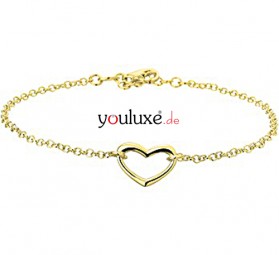 Fußkette mit einem kleinen Herz 925 Sterlingsilber rhodiniert vergoldet