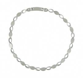 Damen Halskette Halsreif Collier Edelstahl teil matt