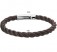 Herren Lederarmband braun geflochten mit 925 Silber