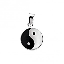 Yin Yang Anhänger schwarz-weiß 925 Silber