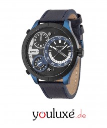 POLICE ARMBANDUHR P14638XSBLB-02 BUSHMASTER LEDERARMBAND