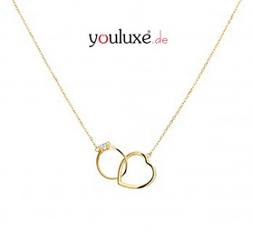 Anhänger mit Kette Gold 585 Gelbgold 14K HERZ Damen Collier